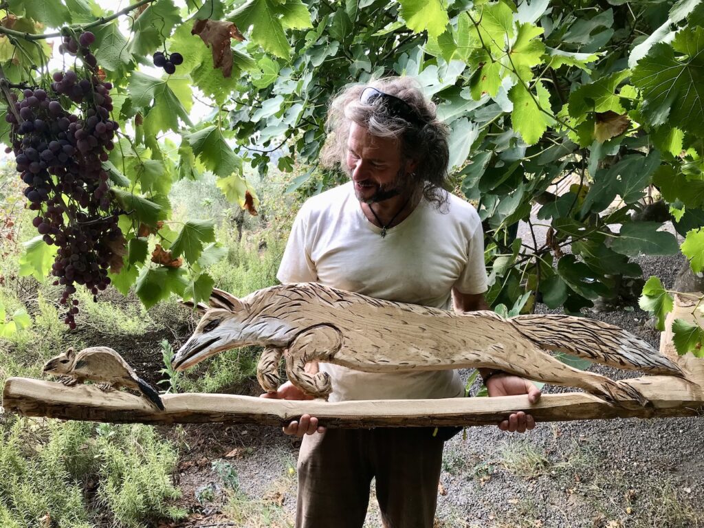 Fuchs aus Holz, Kunst von Salvatore Fosci, @tierisch-in-fahrt.de